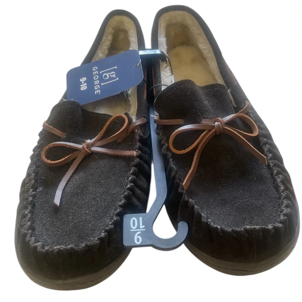 George Men's Black and Brown slipper,Loafers,9-10, - Picture 3 of 7